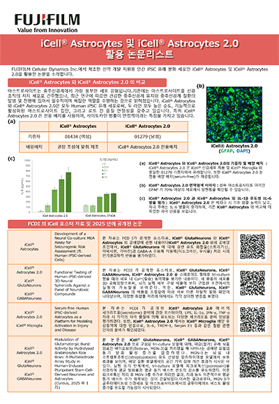 iCell® Astrocytes 및 iCell® Astrocytes2.0 의 논문리스트