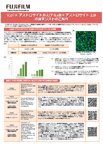 iCell® アストロサイトおよびiCell® アストロサイト2.0の論文リストのご紹介