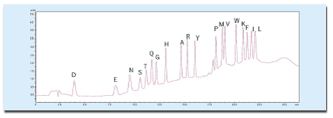 PTH-アミノ酸標準混合品の分析(500 fmol)