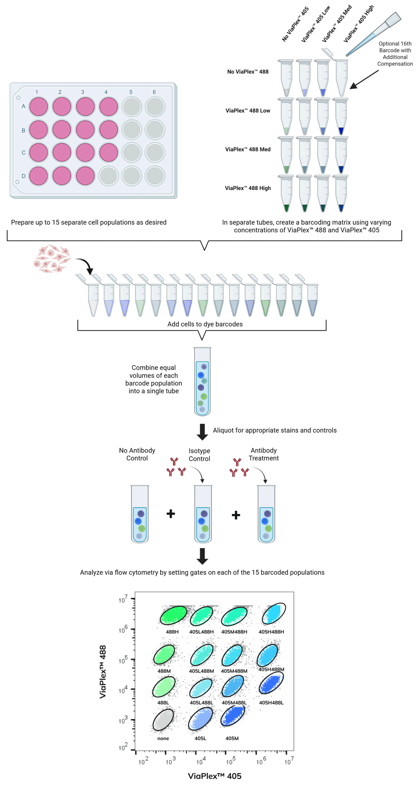 Overview of ViaPlex™ barcoding workflow.