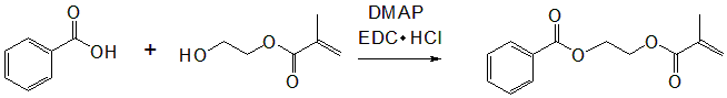 カルボン酸とアルコールの縮合においてDMAPが添加される反応式