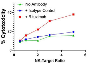 図4.Expanded NK Cellsを用いたRituximabのADCC活性評価