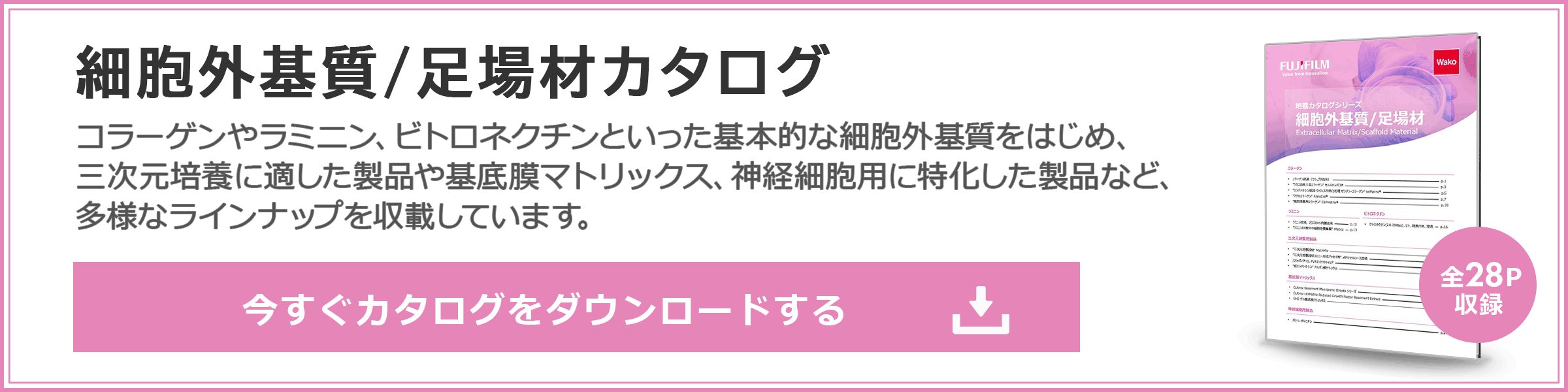 細胞外基質、足場材カタログダウンロード申し込みはこちら