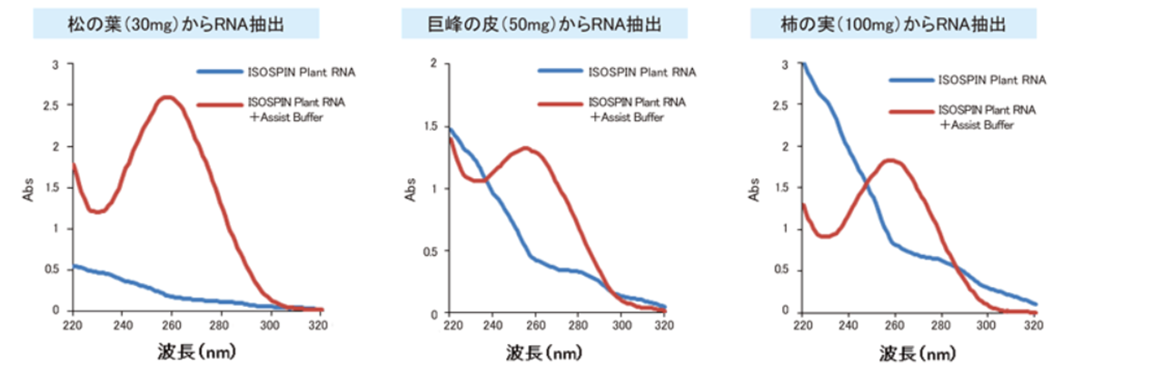 Assist Buffer for ISOSPIN Plant RNAの併用によるRNA抽出効率の改善