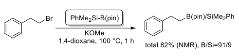 アルキルブロミドを用いたホウ素化反応