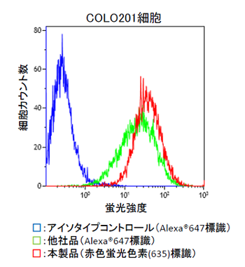 COLO201細胞表面のCD63検出