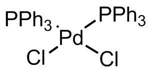trans-ジクロロビス(トリフェニルホスフィン)パラジウム(II)
									
									
										trans-Dichlorobis(triphenylphosphine)palladium(II)