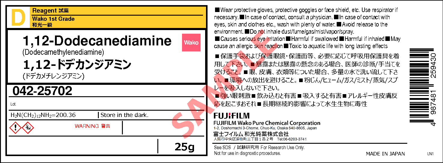 27 17 7 1 12 Dodecanediamine 042 Detail Information Laboratory Chemicals Fujifilm Wako Chemicals Europe Gmbh