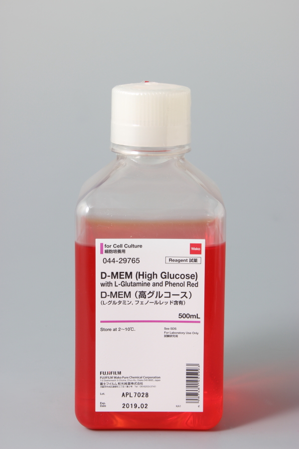 D-MEM (High Glucose) with L-Glutamine and Phenol Red・044-29765 