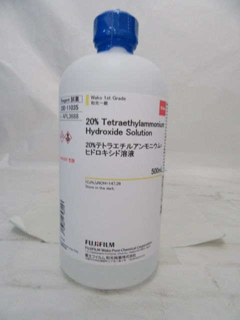 77-98-5・20%テトラエチルアンモニウムヒドロキシド溶液・20% Tetraethylammonium Hydroxide  Solution・208-11031・200-11035【詳細情報】｜試薬-富士フイルム和光純薬