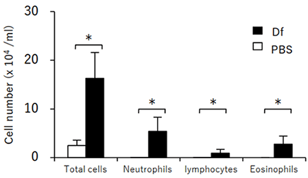 Cell counts in BAL fluids
